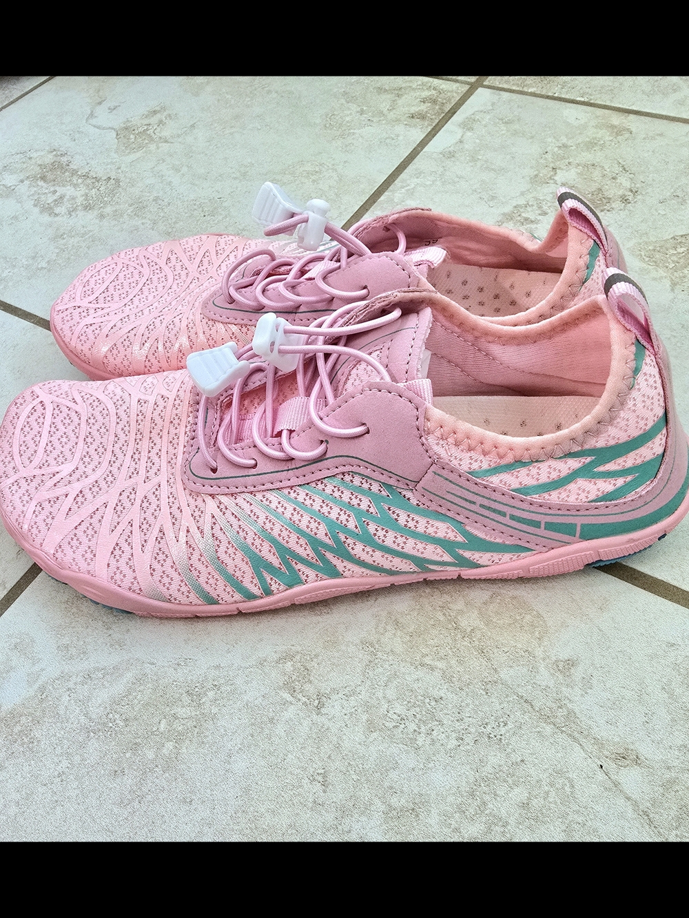 Pink Athletic Water Sneakers with Aqua Accents